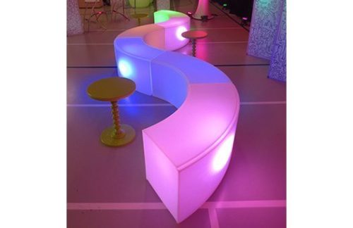 Colorful LED Curved Bench