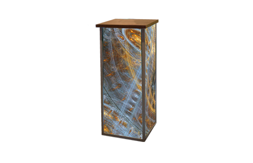 Lit Bar Pedestal w/ Steampunk Swirl
