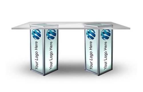 Acrylic Communal High Table w/ Printed Sides