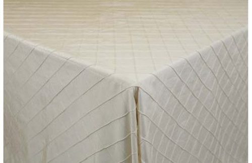 90" Square Pintuck, Minda Bone