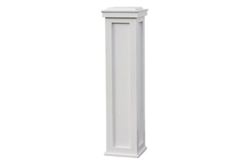 White Pedestal, Wooden w/ Molding