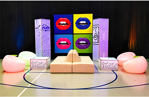 pop art lithographs cube seating lips columns large
