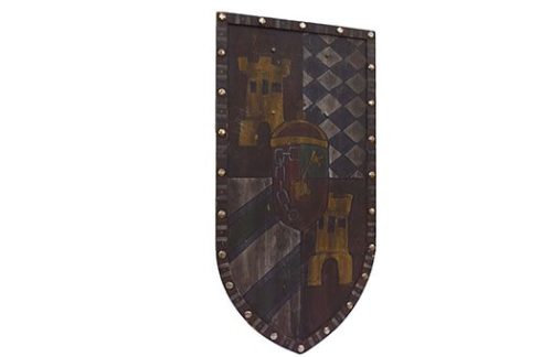 Medieval Heater Shield with Castle and Key