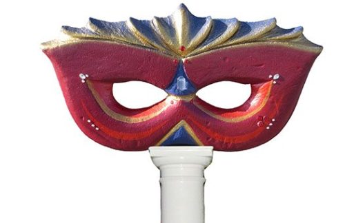 Statue; Red Jeweled Mask