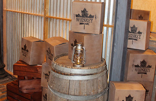 props canadian whiskey crate set large