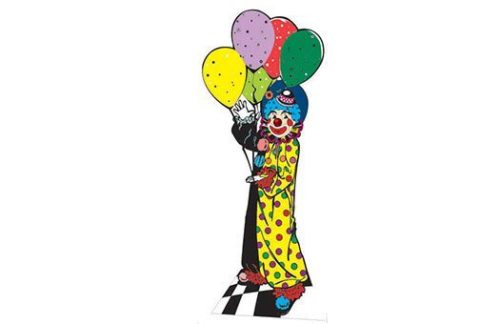 2D Circus Clown with Balloons
