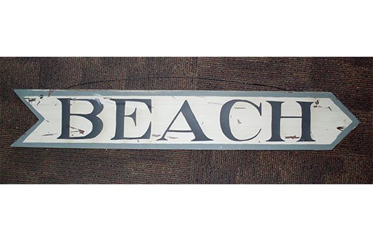 sign Beach wood 33x5 event decor rental NOVA Large