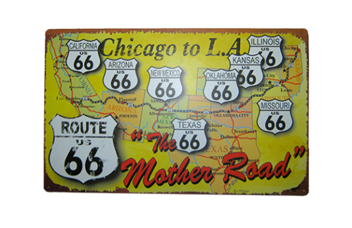 Vintage, Road, "The Mother Road", Route 66 Sign