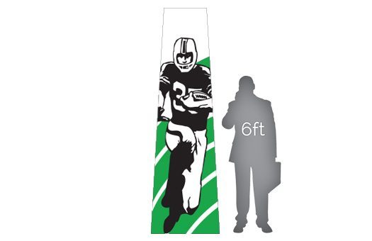 sign football player running 8ft upright large
