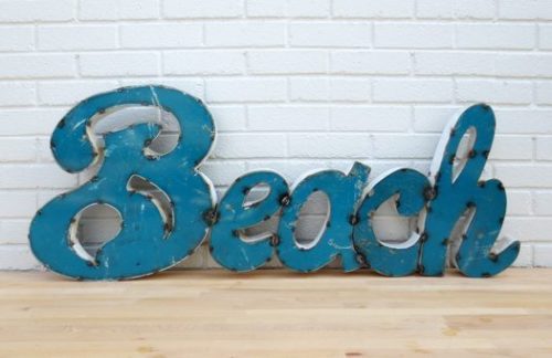 Vintage Drum Beach Sign