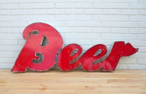 Vintage Drum Beer Sign