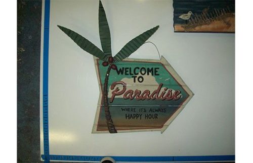 "Welcome to Paradise" Beach Sign