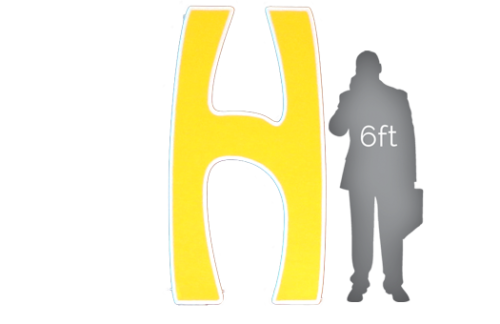 Giant Letter H, yellow