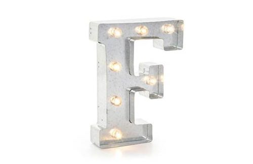 Galvanized Marquee Letter "F"