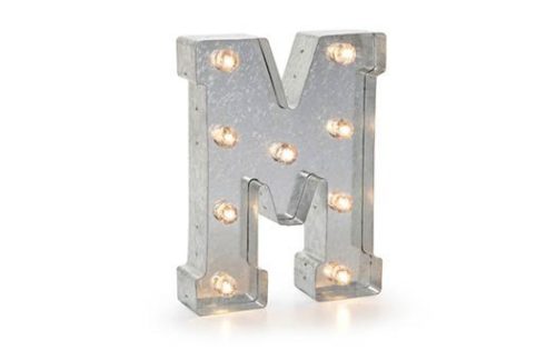 Galvanized Marquee Letter "M"