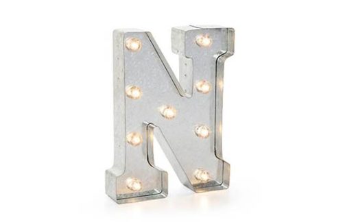 Galvanized Marquee Letter "N"