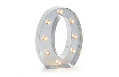 Galvanized Marquee Letter "O"