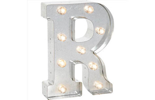 Galvanized Marquee Letter "R"