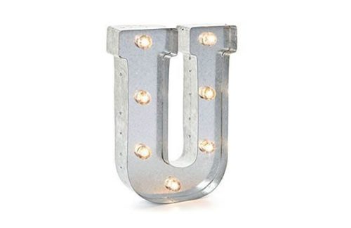 Galvanized Marquee Letter "U"