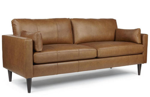 Mid century leather sofa great for corporate events and more