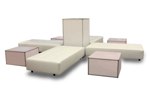 Pod Seating, White w/ LED Lights