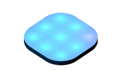 Stage Deck, 12ft Round Lit Deck, 9pc