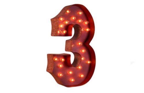 Carousel Shadow Box Letter "3"