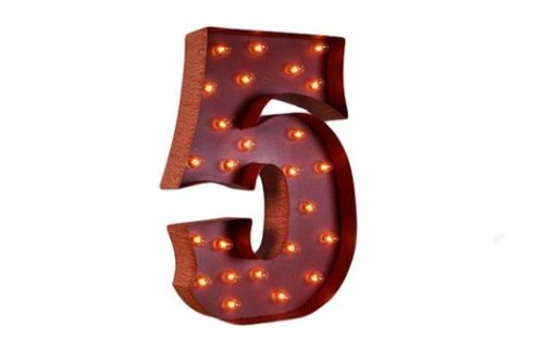 Carousel Shadow Box Letter "5"