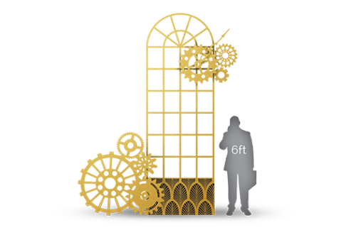 Gold Ballroom Window w/ Steampunk Time Continuum