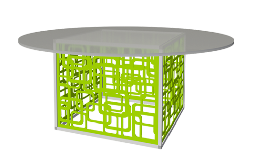Made in the US by Ampa Events, this round acrylic pedestal table is a great rental for a variety of events.