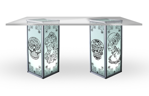 Acrylic Communal High Table w/ Day of the Dead Theme