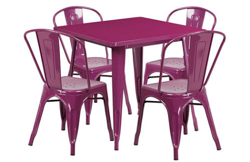 Metro Metal Table Set, Purple
