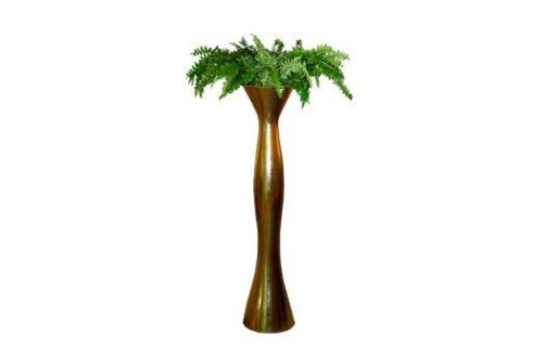 Centerpiece Rentals; Gold Hour Glass Urn with Ferns