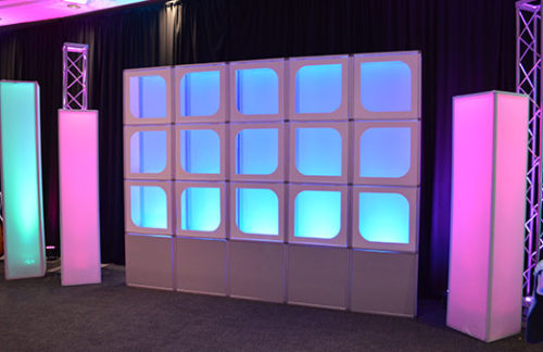 Lit Shadowbox Wall w/ Leaf Windows