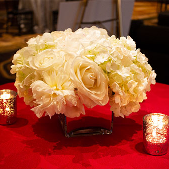 White Roses for a Winter Centerpiece