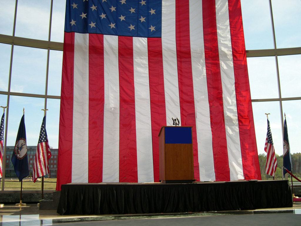 American Flag Election Stage Set