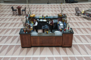 natural woods mahogany bar great for weddings
