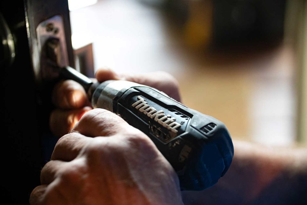 closeup dewalt drill