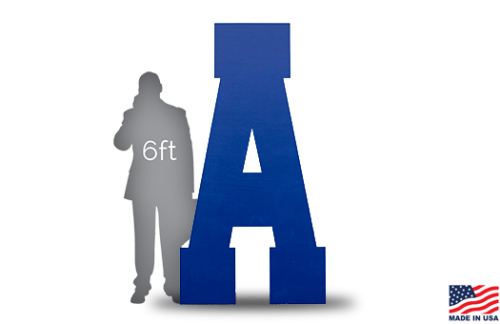 Giant College Font Letter "A", Blue