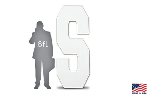 Giant College Font Letter "S", White