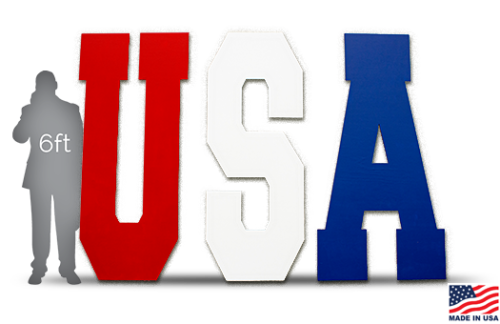 Giant College Font Letters "USA"