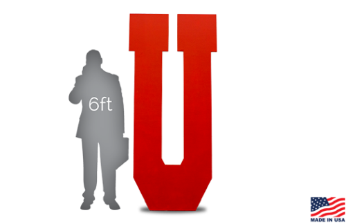 Giant College Font Letter "U", Red