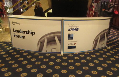 Trades and Expo rentals; Curved Registration Desk