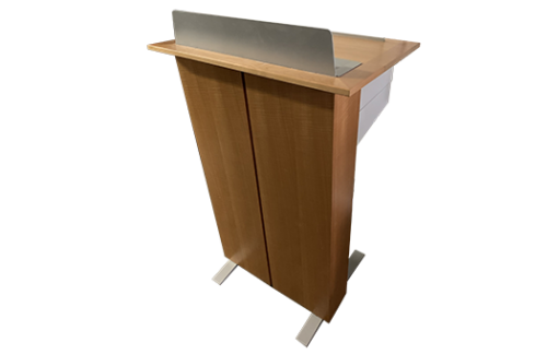 Deluxe Contempoary Podium w/ AV Cable, Natural on Tan