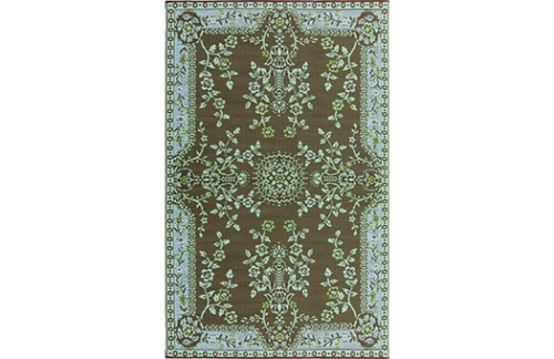 Garland Mat, Teal / Brown