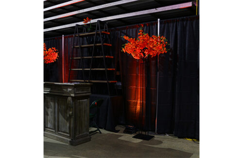 Orange Orchid Stand 72" Floral Centerpiece