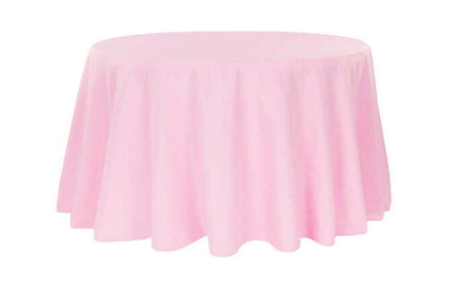 Linen: Solid: 120" Round, Balloon Pink