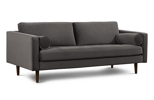 sofas mcm velvet concreate gray large
