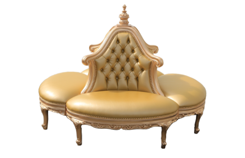 Gold Round Boutique Sofa | Opulent Gold