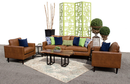 Eleni Leather w/ Green & Navy Seating Group